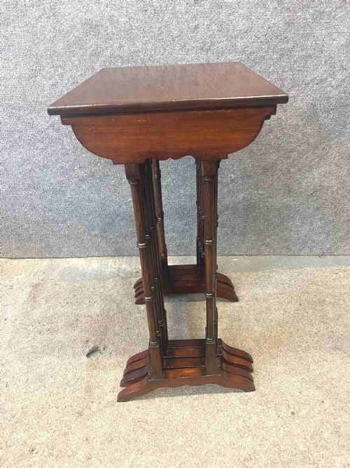 EDWARDIAN INLAID NEST OF 4 TABLES - ADDITIONAL PHOTO 2