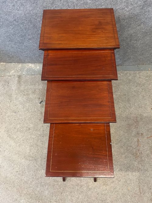 EDWARDIAN INLAID NEST OF 4 TABLES - ADDITIONAL PHOTO 4