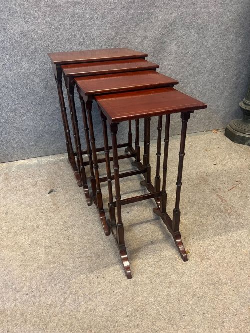 EDWARDIAN INLAID NEST OF 4 TABLES - ADDITIONAL PHOTO 5