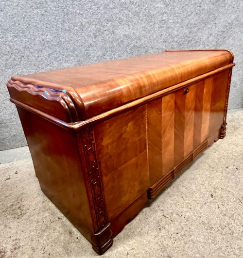 Art Deco Walnut Ottoman Trunk