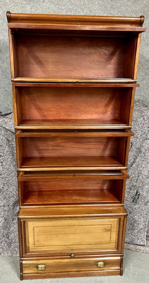 fig 1. Mahogany & Inlaid Globe Wernicke Bookcase