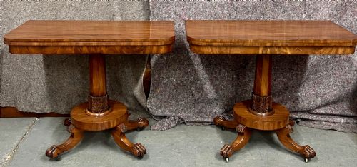 PAIR OF ANTIQUE MAHOGANY CONSOLE TABLES - ADDITIONAL PHOTO 1