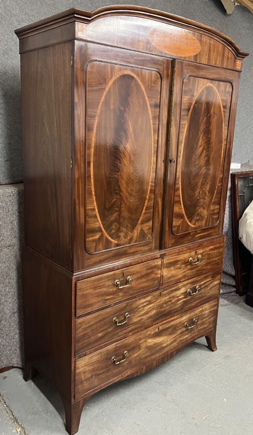 SUPERB QUALITY GEORGE IV INLAID LINEN PRESS - ADDITIONAL PHOTO 7