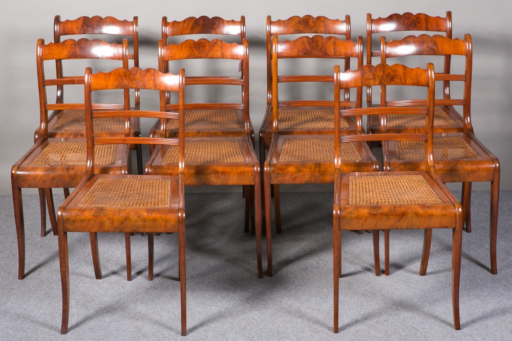 Set of 10 Biedermeier Dining Chairs