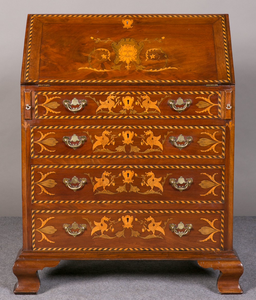 Unusual Mahogany and Inlaid Bureau