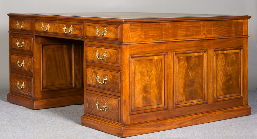 Large Mahogany Partners Desk