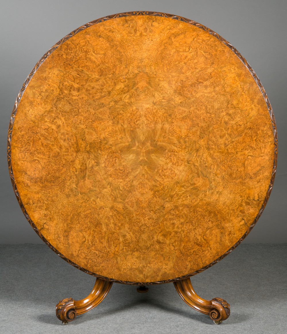 Superb Victorian Burr Walnut Dining or Centre Table