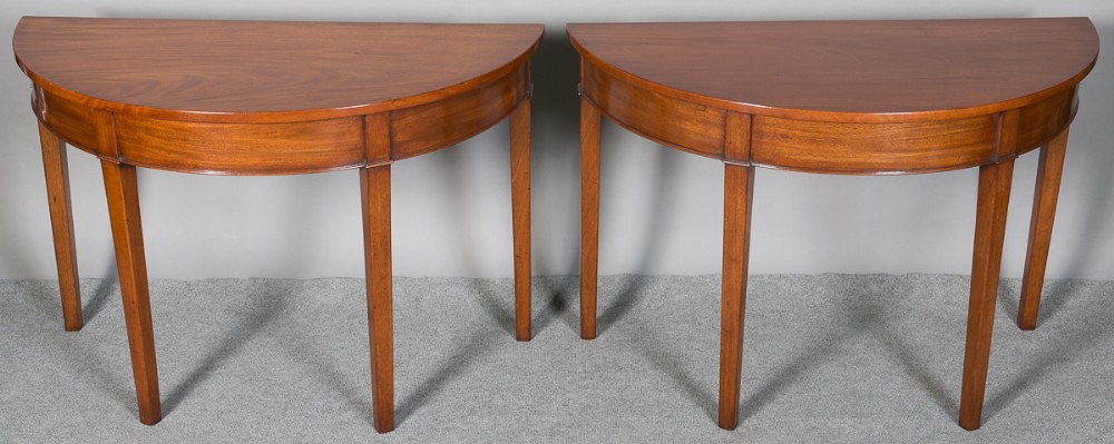 Pair George III Mahogany Console Tables