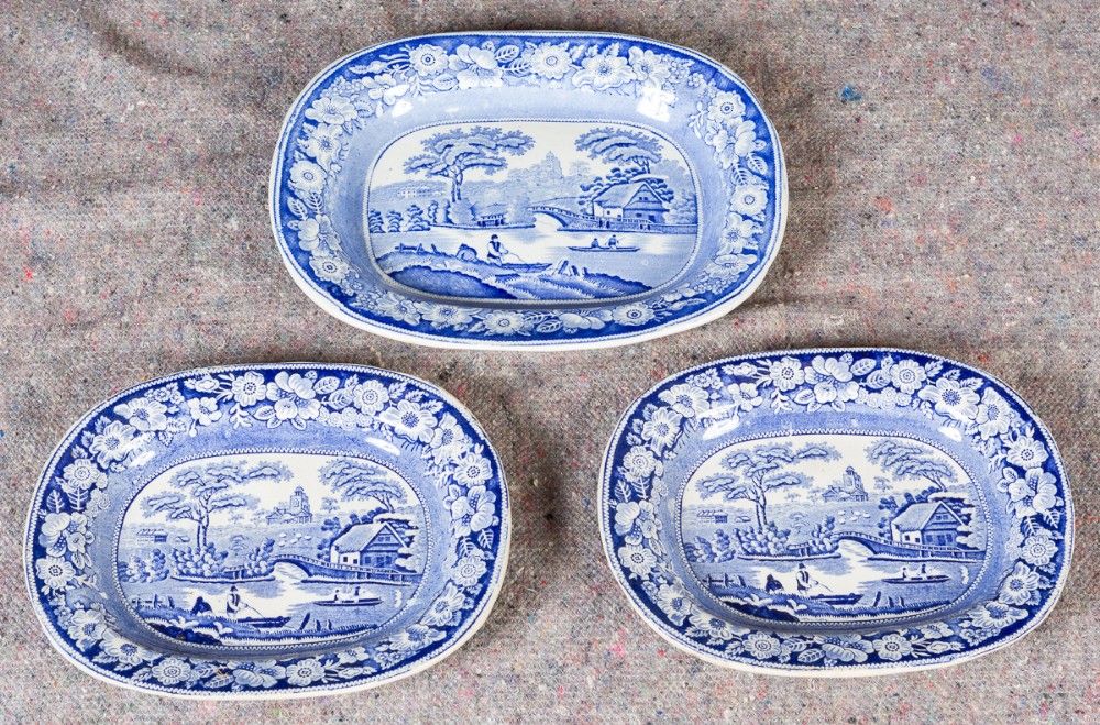 3 Blue and White Wall Plates