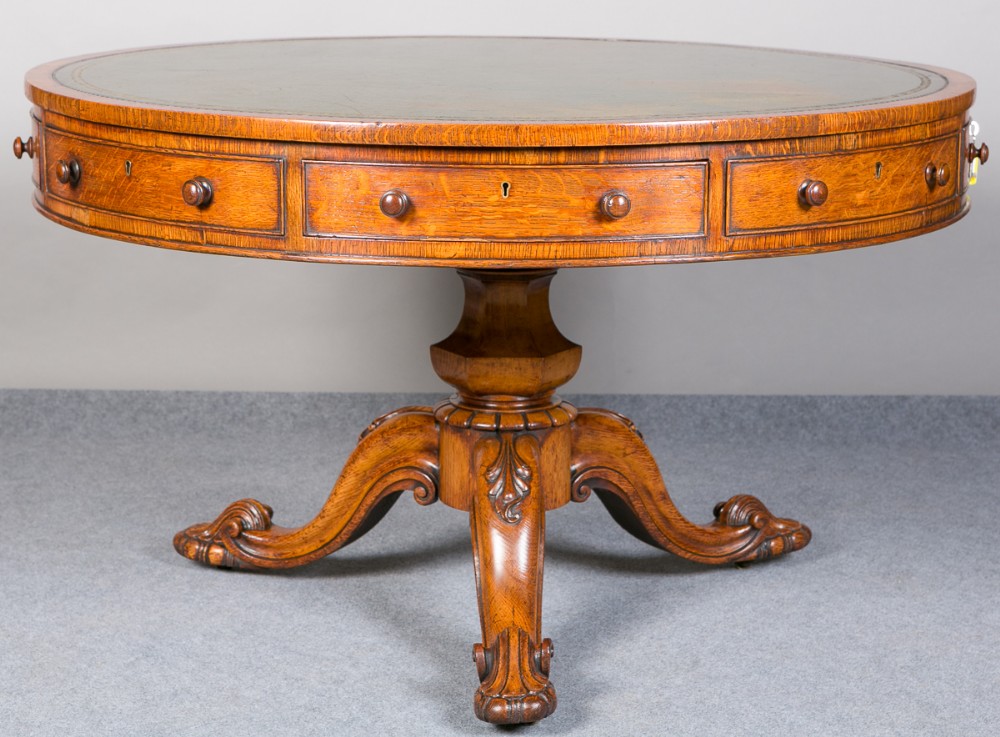 Victorian Oak Drum Table