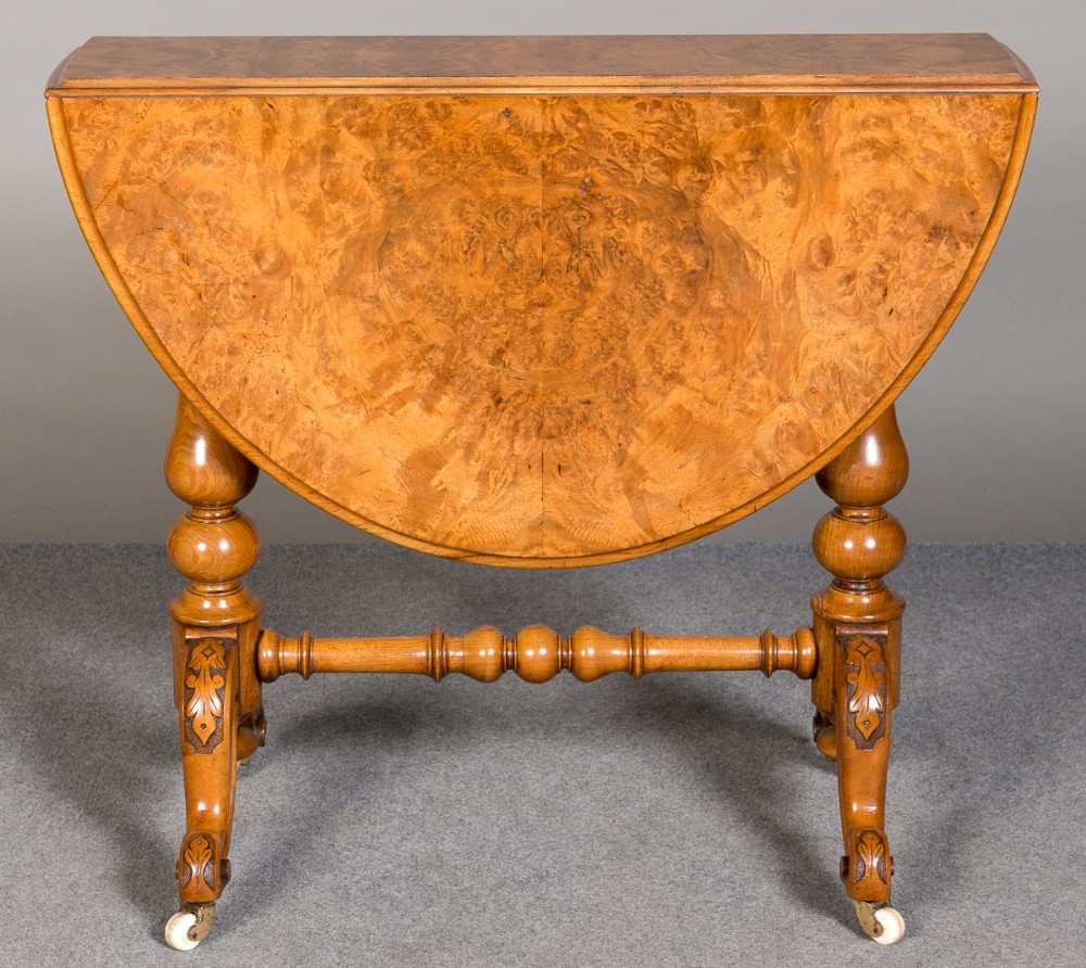 Victorian Burr Walnut Sutherland Table