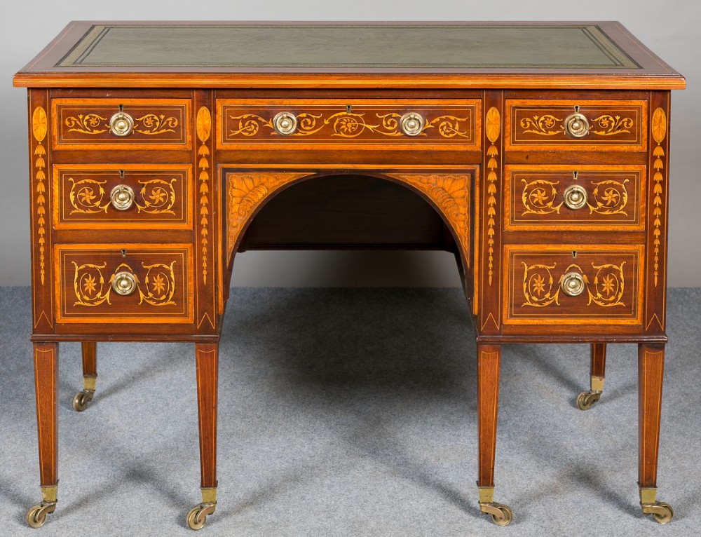 Fine Sheraton Revival Desk Attributed to Edwards & Roberts.