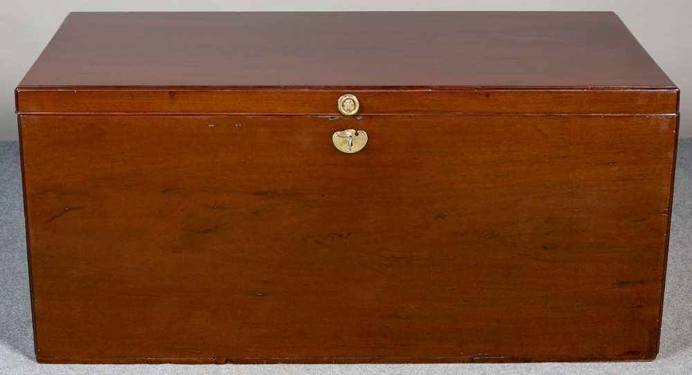 Large George III Mahogany Trunk