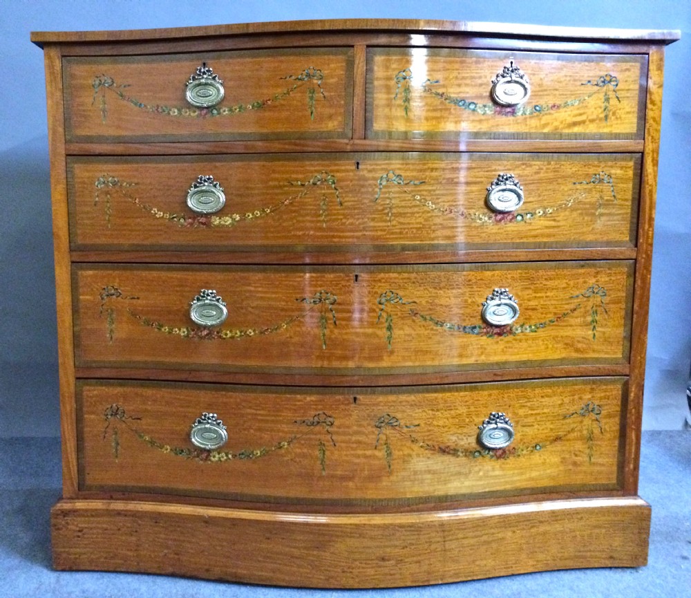 Edwardian Satinwood Sheraton Chest of Drawers