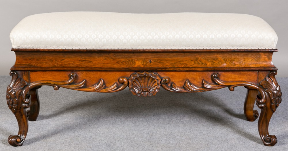 Superb Large Victorian Rosewood Window Seat