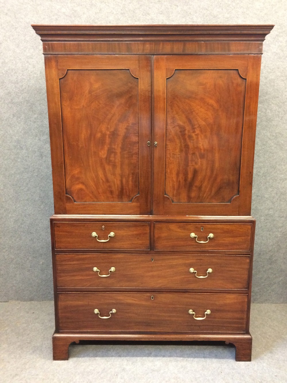 George III Mahogany Linen Press