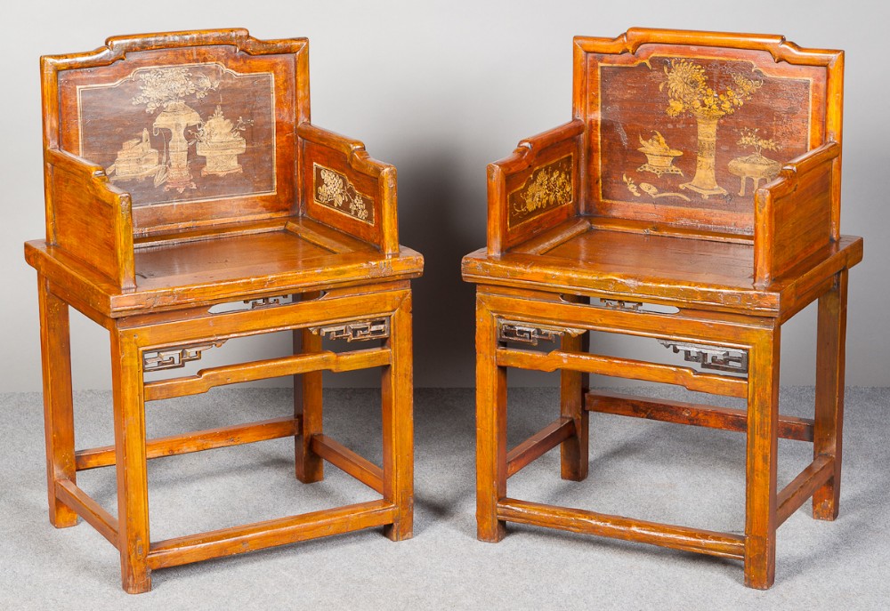 Pair of Chinese Elbow Chairs