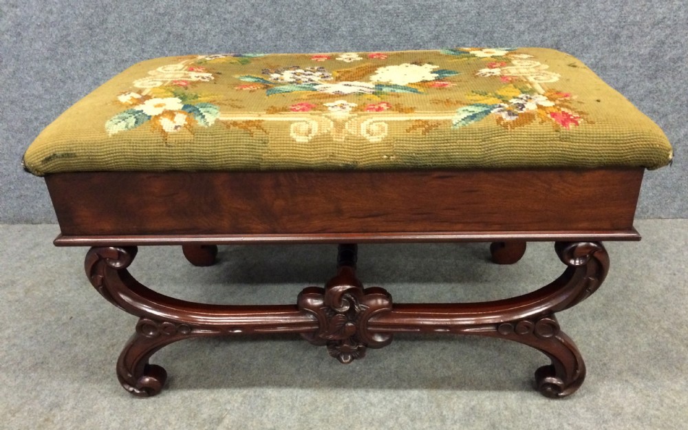 Victorian Mahogany Window Seat