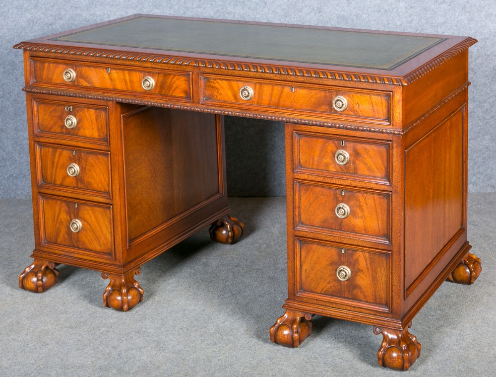 Chippendale Style Pedestal Desk