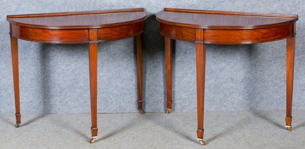 Pair of Demi Lune Console Tables
