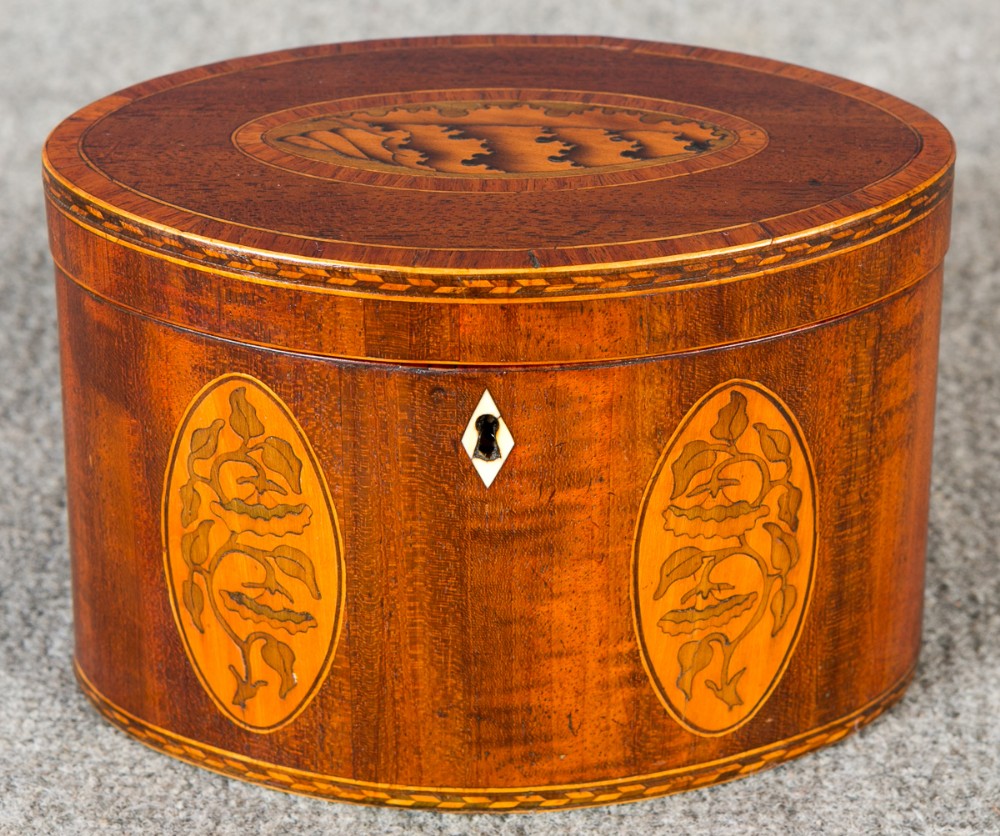 Sheraton Period Oval Tea Caddy