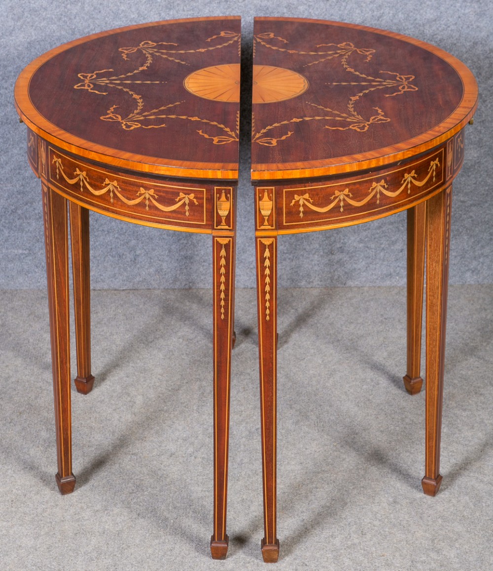 Superb Pair of Sheraton Revival Console Tables
