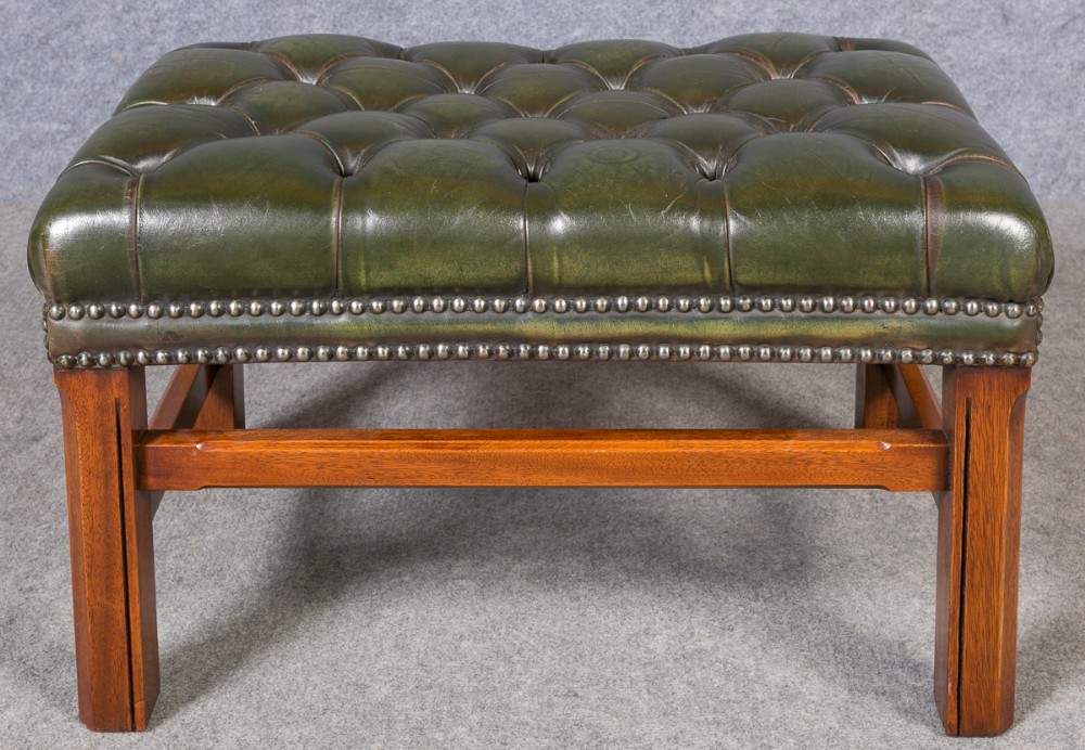 Mahogany and Leather Foot Stool