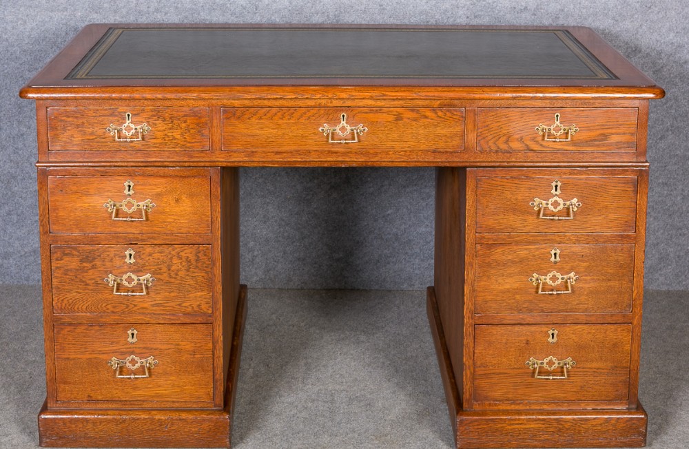 Golden Oak Pedestal Desk