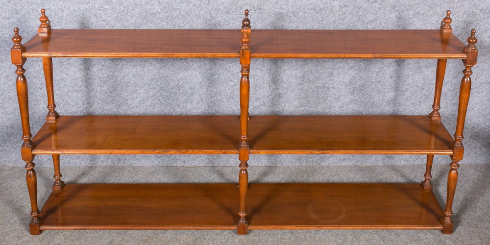 Large Mahogany Hanging Shelves