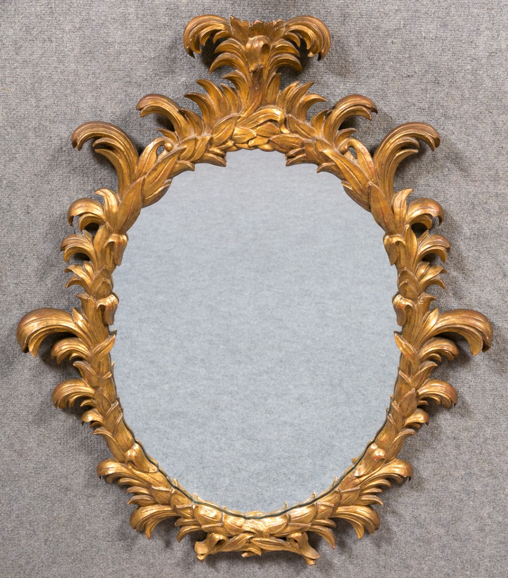 Rococo Style Carved Gilded Wood Mirror
