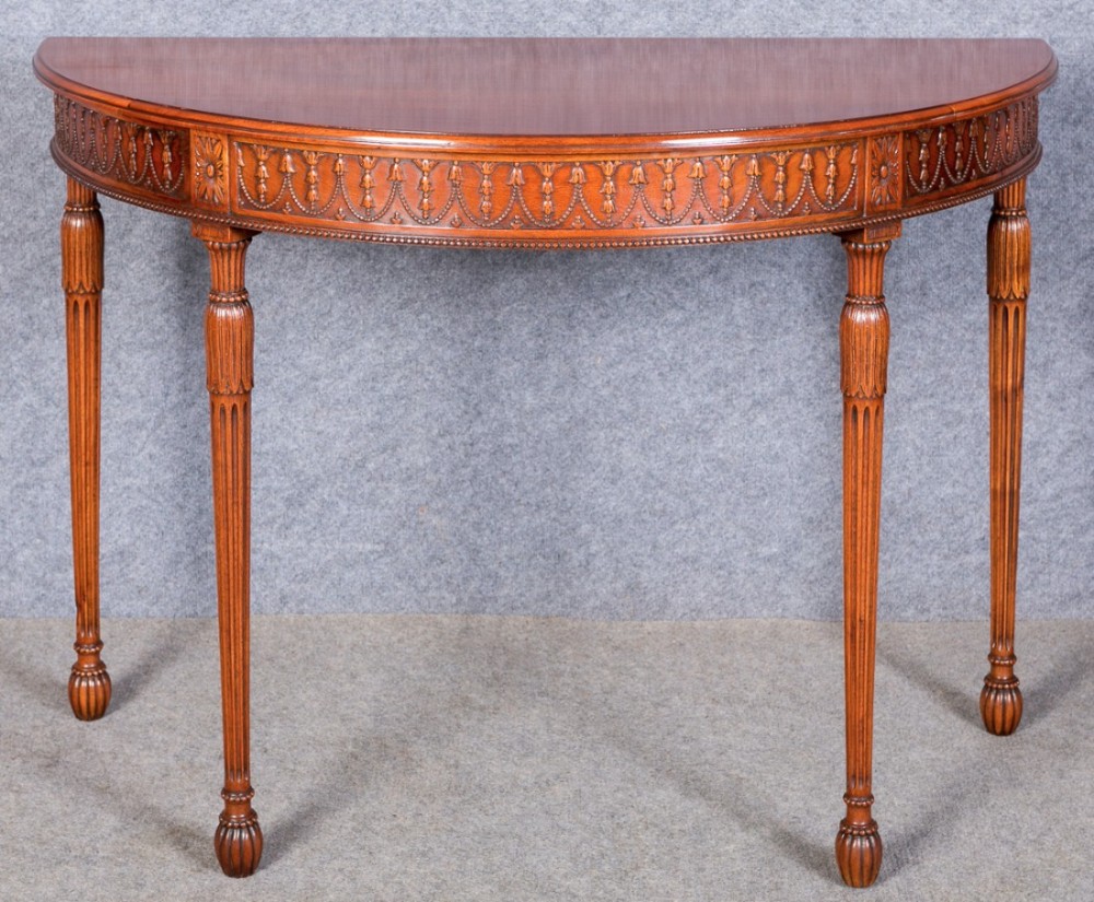 Fine Mahogany Demi Lune Console Table