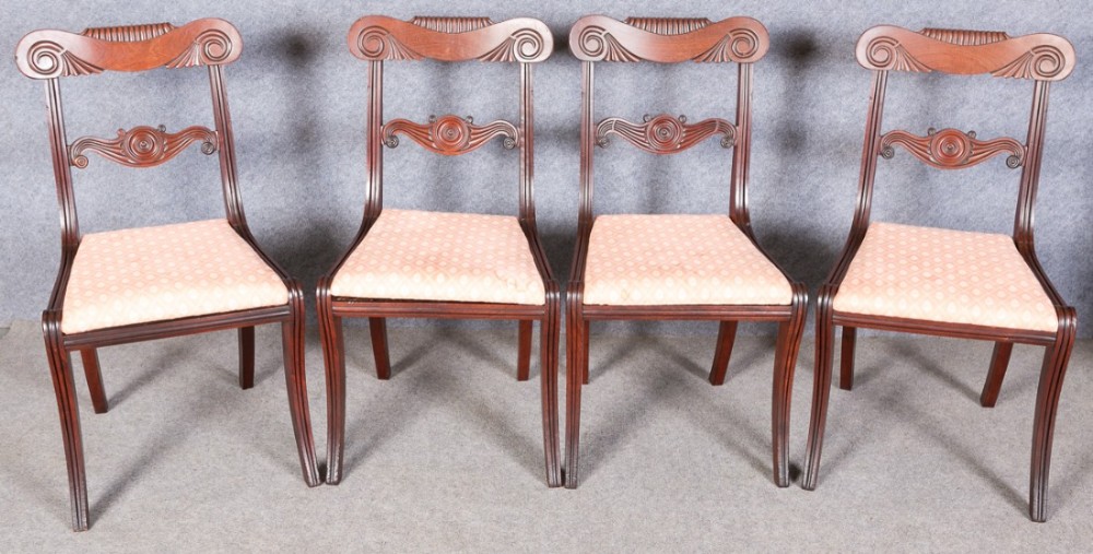 Set of 4 Regency Mahogany Dining Chairs