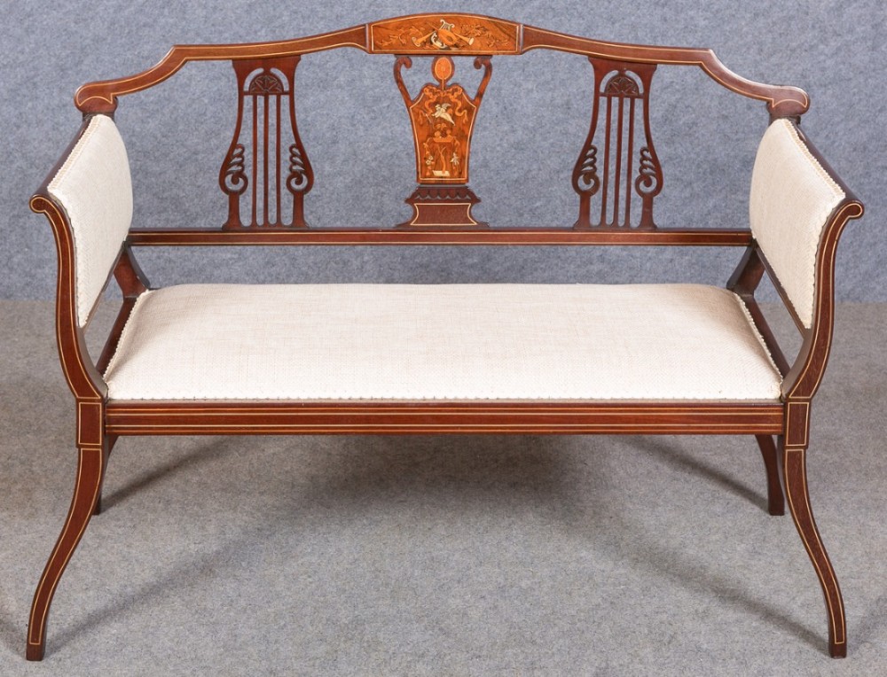 Edwardian Inlaid Settee / Sofa