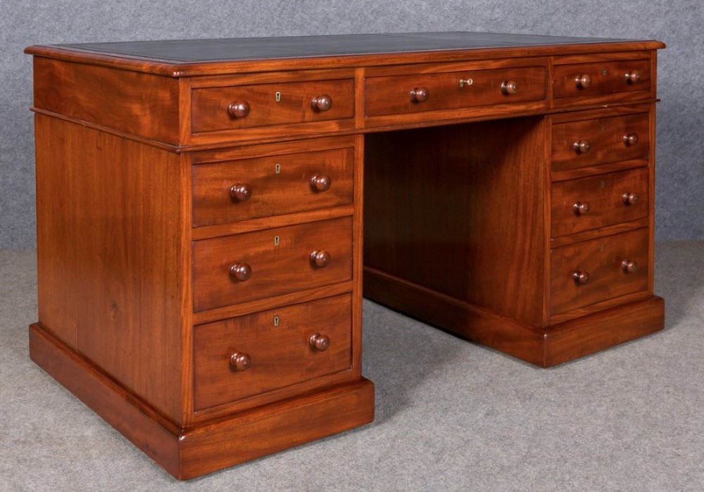 Antique Mahogany  Pedestal Desk by Maple & Co.