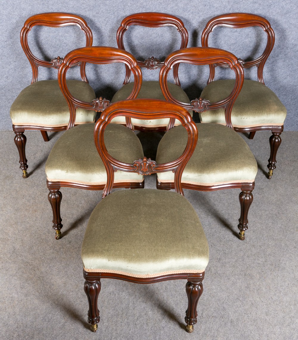 Superior Set of 6 Victorian Dining Chairs