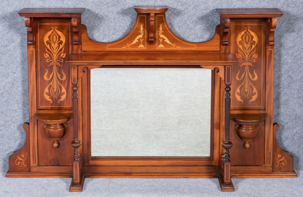 Fine Art Nouveau Fireplace Overmantle Mirror