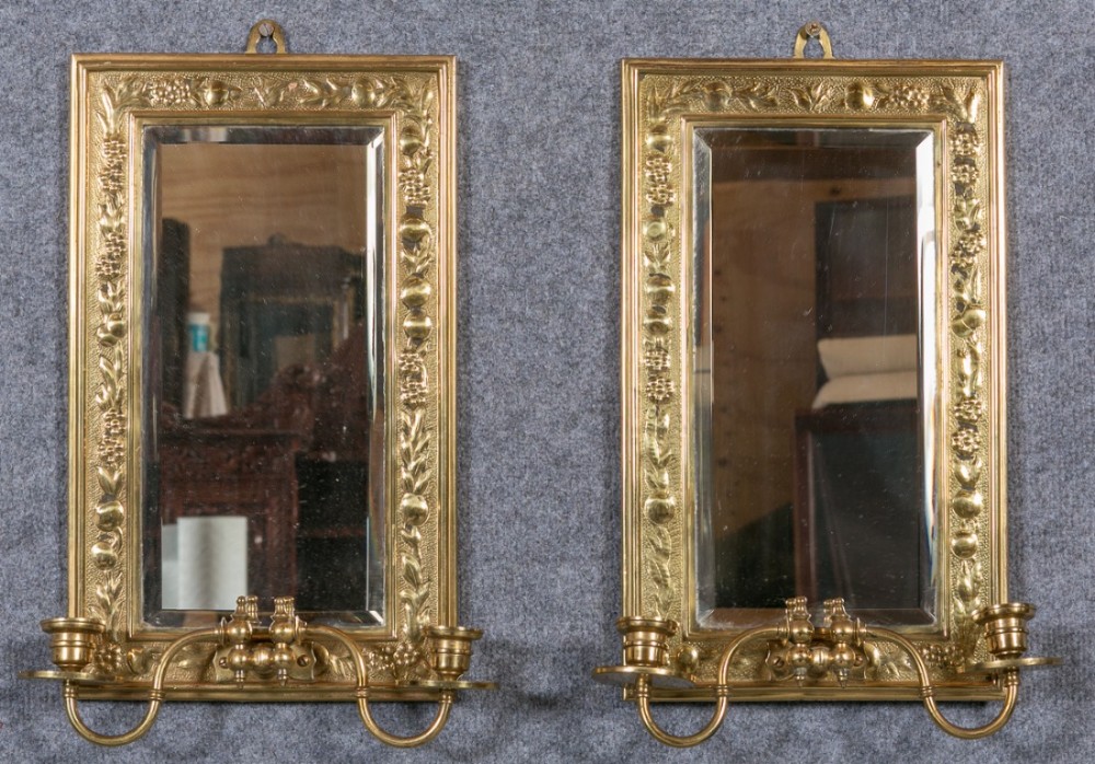 Pair of 2 Branch Girandole Mirrors
