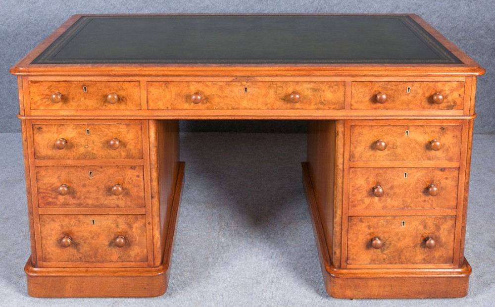 Superb Victorian Burr Walnut Desk