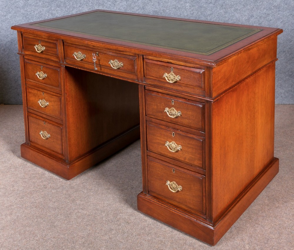 Victorian Pedestal Desk by Jas. Shoolbred