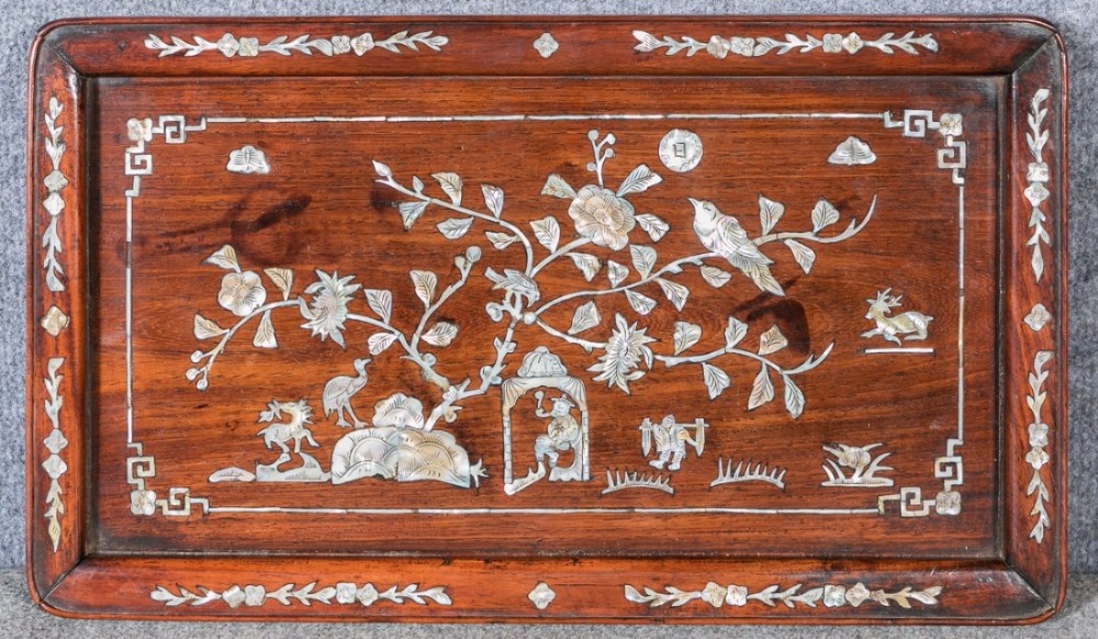 Antique Chinese Inlaid Tray