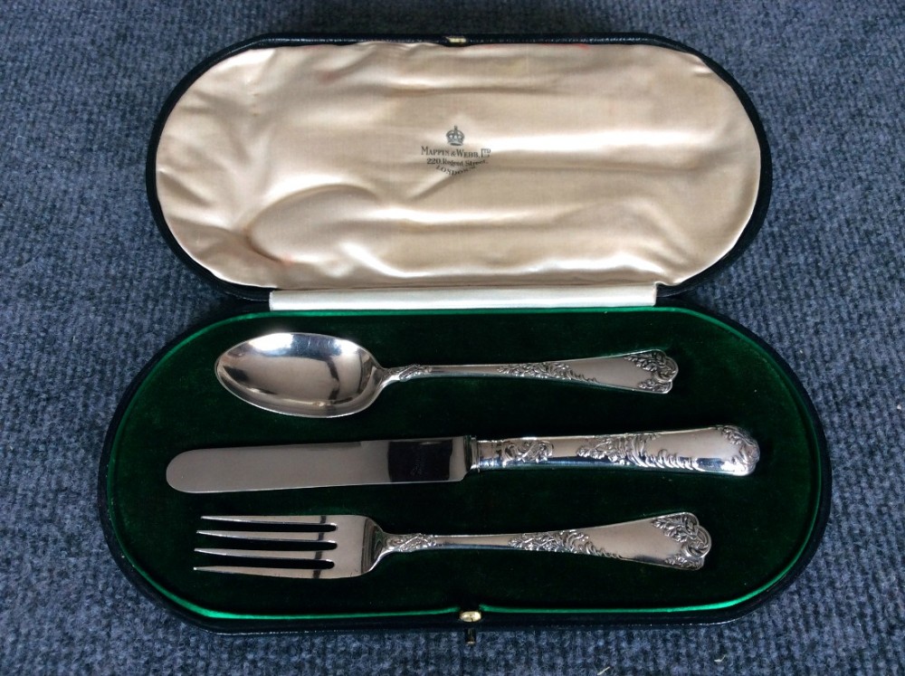 Silver Christening Set by Mappin & Webb