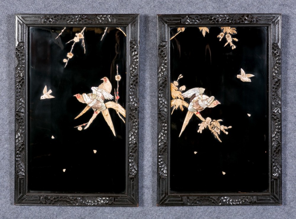 Pair Shibayama Wall Hangings