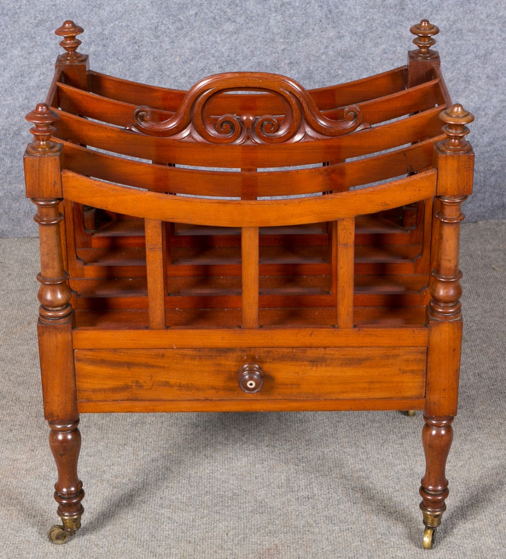 Antique Mahogany Canterbury Magazine rack.