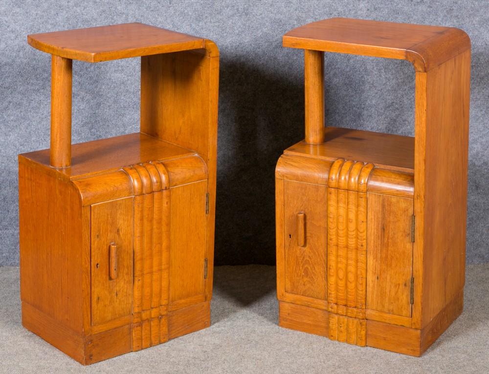 Pair Art Deco Bedside Cabinets