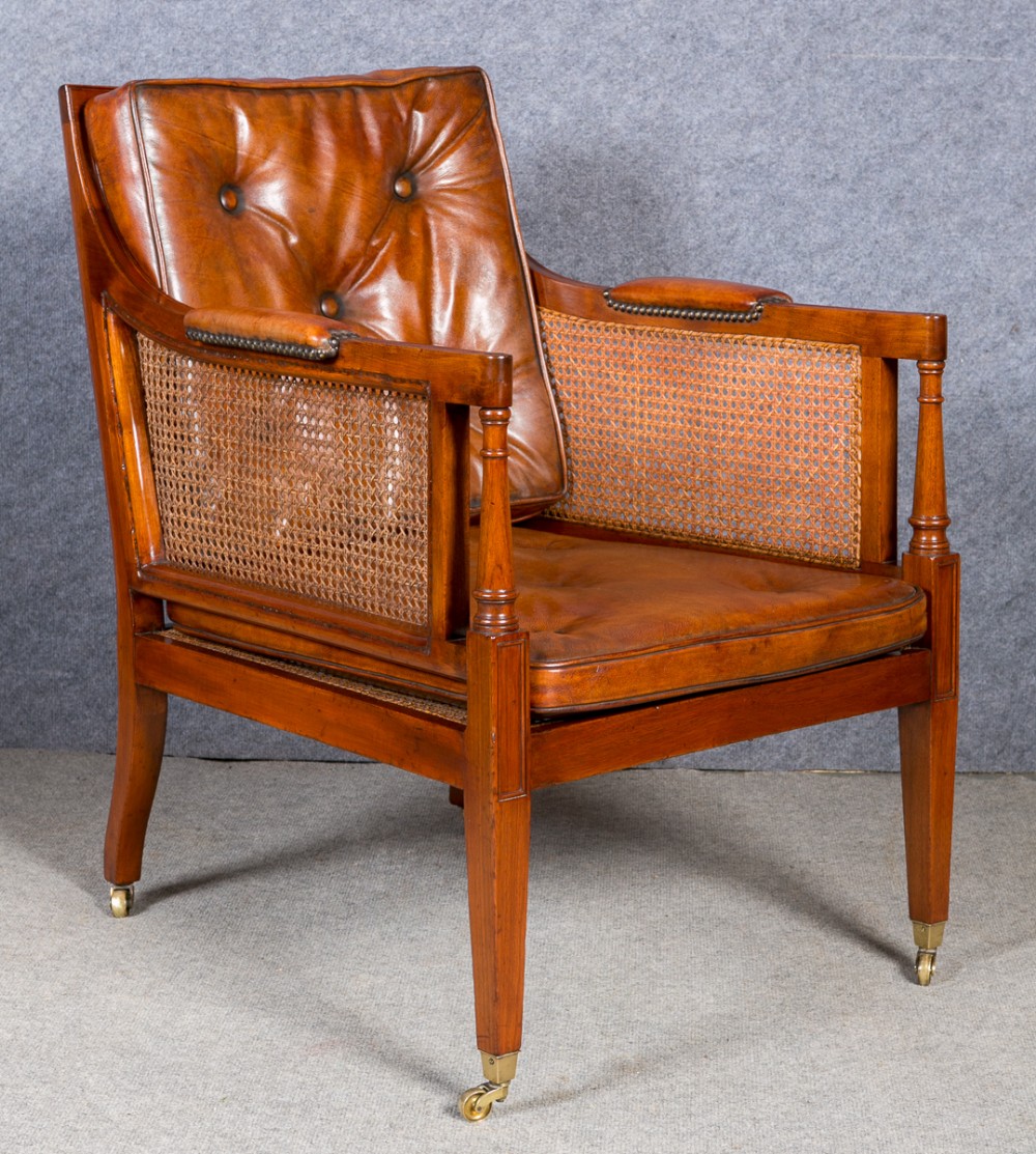 Mahogany Bergere Library Chair