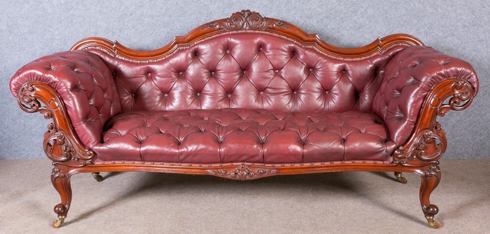 Fine Victorian Leather Settee