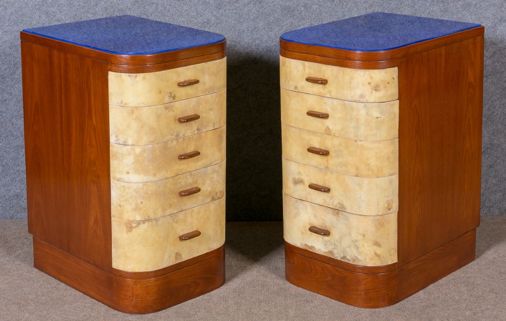 Pair Art Deco Bedside Chests