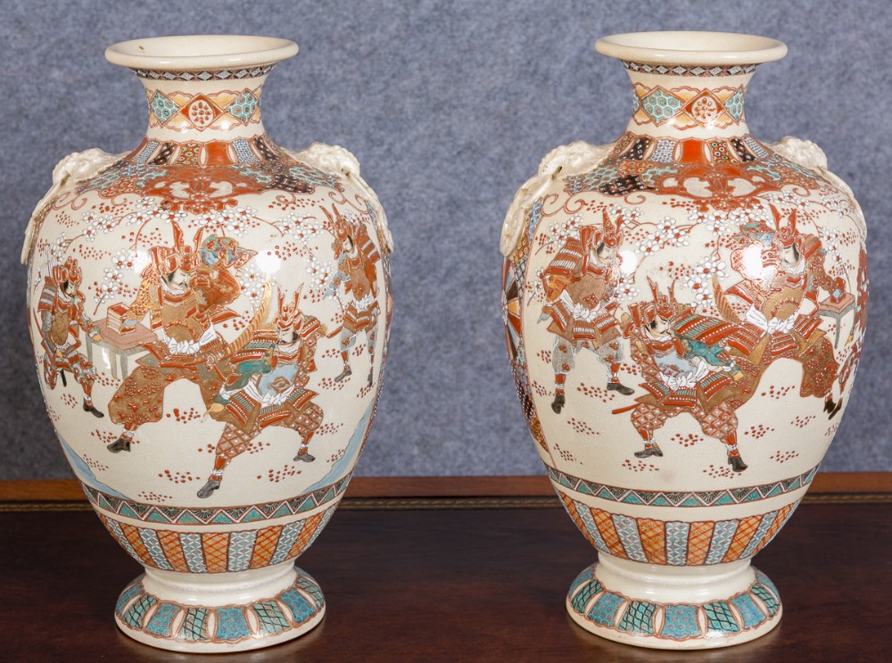 Good Size Pair Satsuma Vases