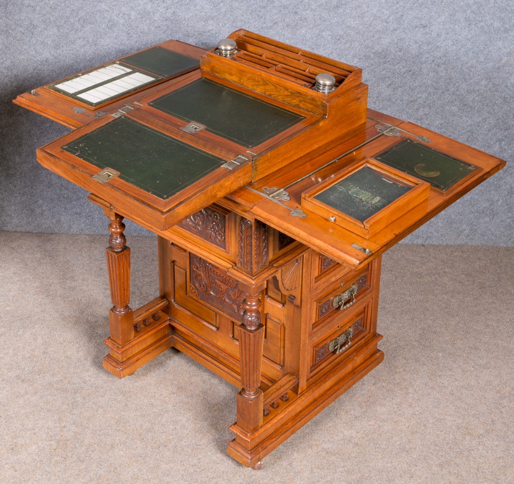 Victorian Patented Writing Cabinet Davenport