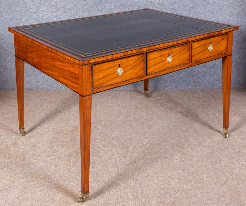 George III Mahogany Partners Writing Table Desk